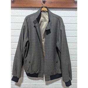 Travelsmith Men's Multi-Color Houndstooth Pattern Front-Zip Lined Wool Jacket Si
